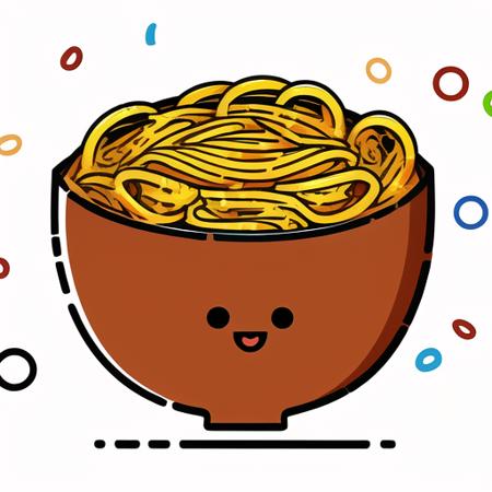 00509-640417594-Bowl of noodles with face and eyes, sticker, rough lines, vector, simple, flat illustration, mascot, Cartoon, white background,.png